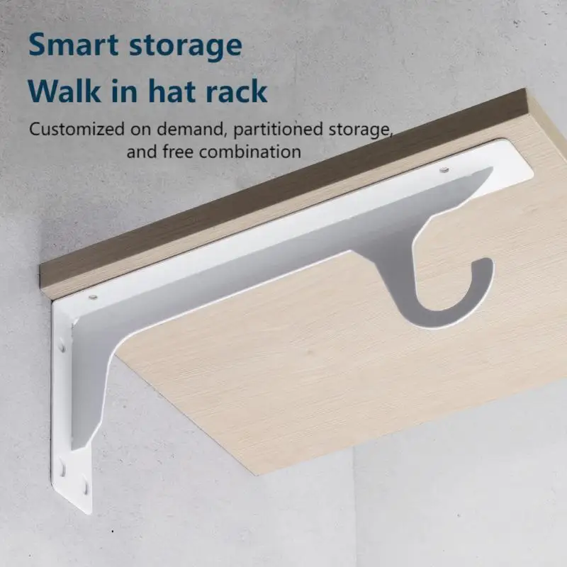 1Pcs Heavy duty hook bracket wall thickened triangular bracket wardrobe hanger bracket load-bearing bracket layer board support