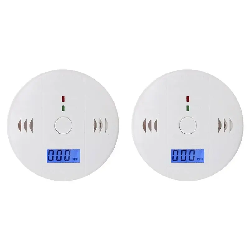 【必須アイテム】2x-一酸化炭素警報器-co-検知器-lcd-ディスプレイ警報器-家庭用有毒ガス漏れ検知器-火災警報器
