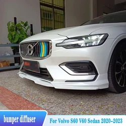 Car Front Bumper Diffuser For Volvo S60 V60 Sedan 2020-2023 Year Front Bumper Spoiler Diffuser Splitter Lip Body Kit Accessories