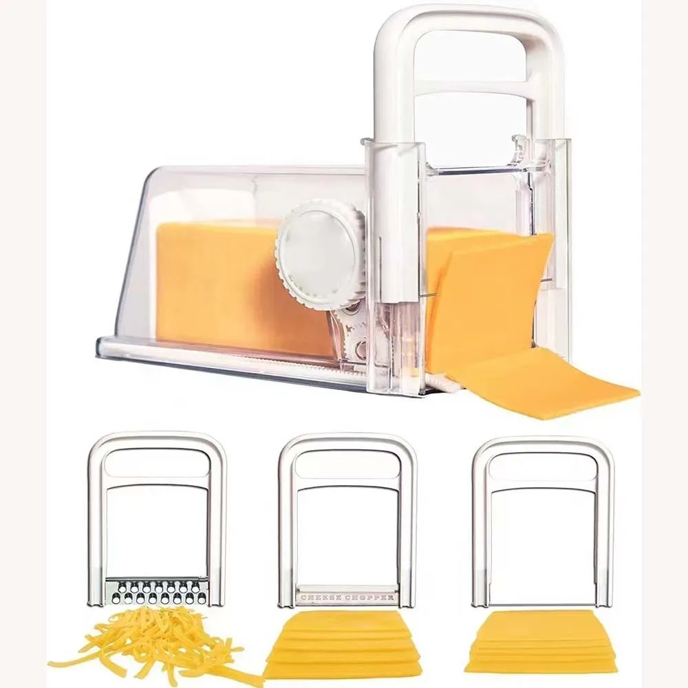 Butter Cheese Slicer with Storage Container,4 in 1 Multi Cutter with 3 Replaceable Blades Kitchen Cutting Tool