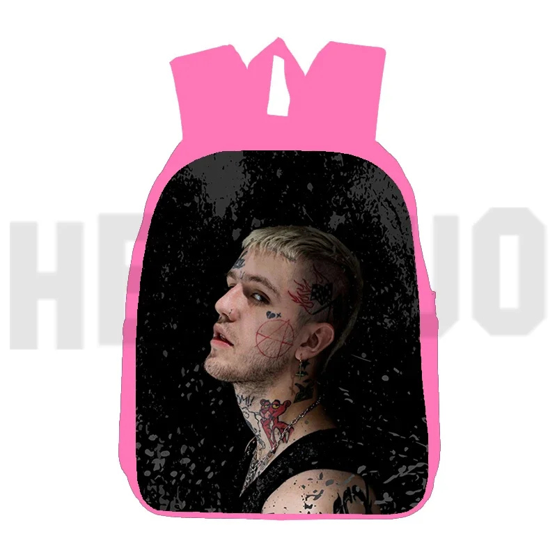 3D Printed Lil Peep School Backpack for Merch Pink Fashion Laptop Mochila 12/16 Inch Rapper Lil Peep Backpack Women Shoulder Bag