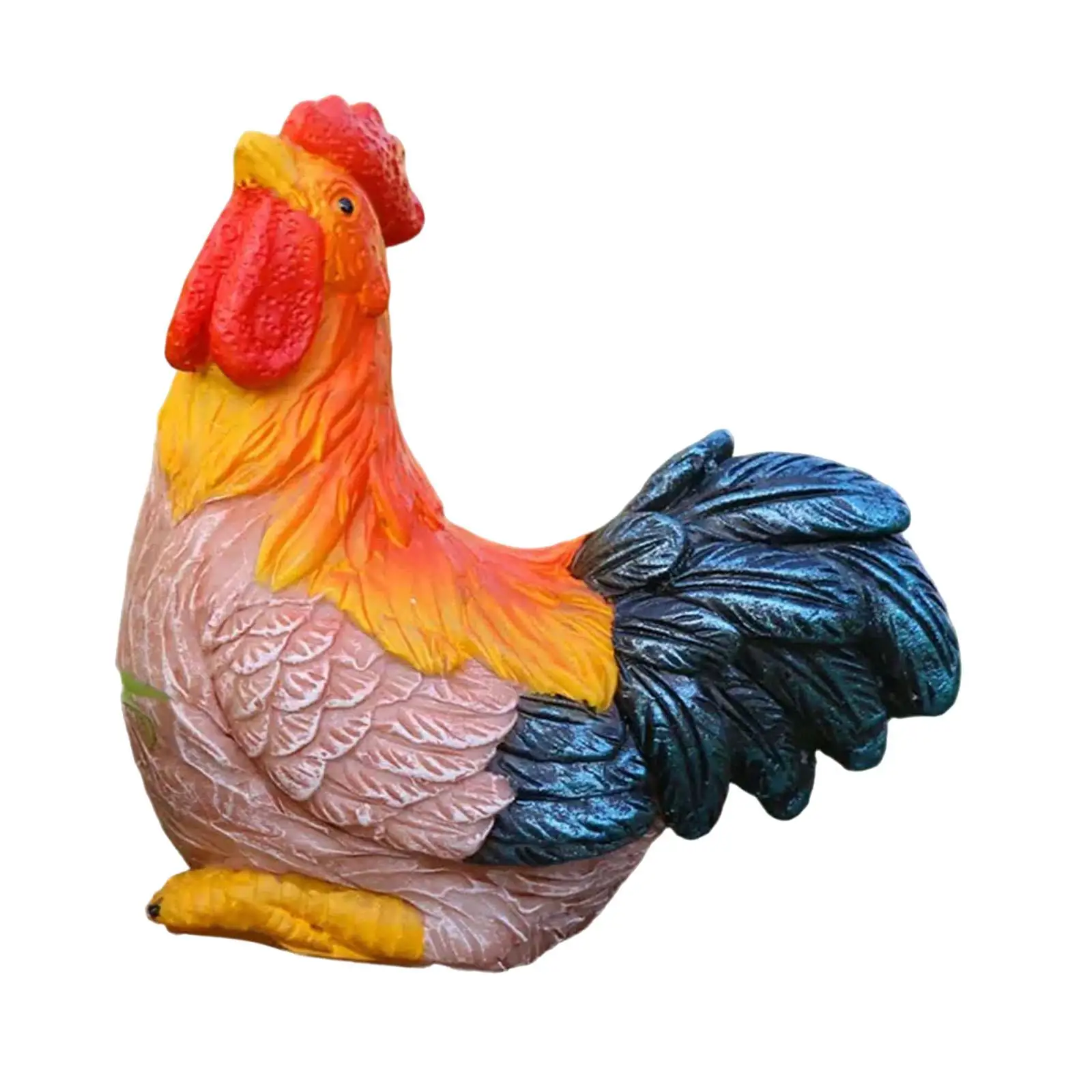 Chicken Figurine Small Garden Statue Resin Decorative Animal Sculpture for Bookshelf Home Office Shelf Housewarming Gift