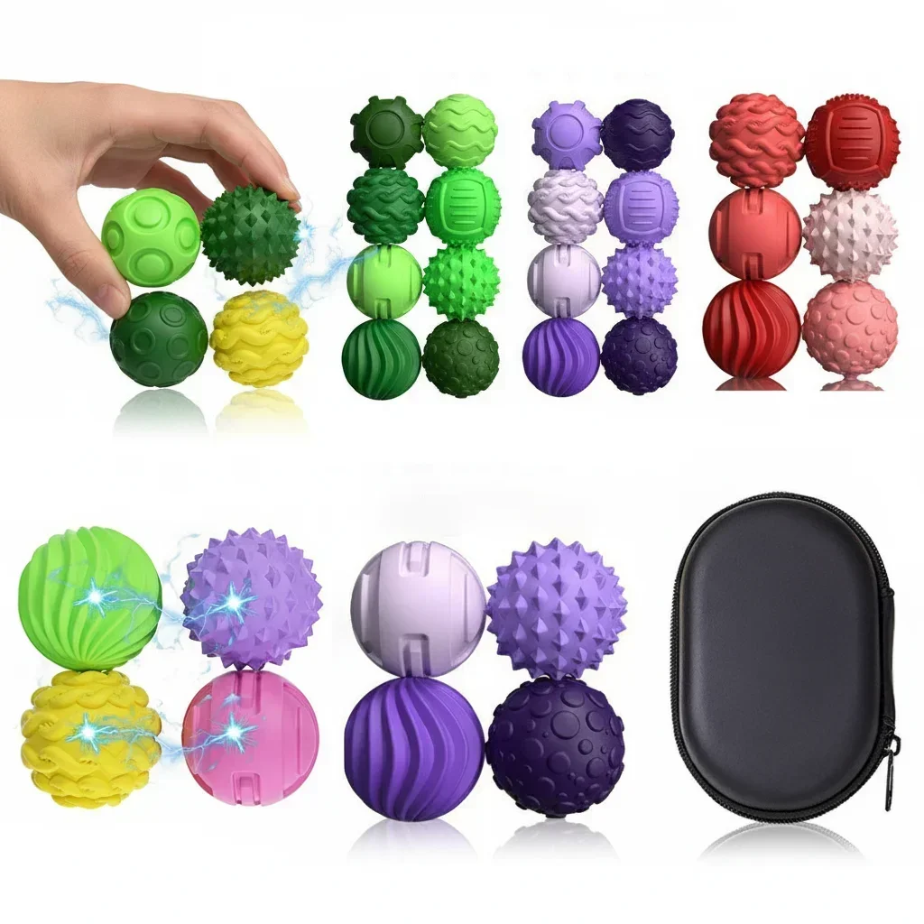 Magnetic Sensory Balls Worry Balls Fidget Toys Silicone Autism Calming Fidgeting Toy Kids Adults Anxiety Relief Stress Sensory