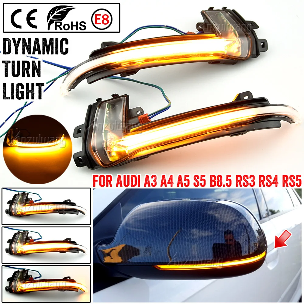 

Светодиодный указатель поворота с динамической прокруткой, подходит для Audi A5 B8.5 2010-2016, последовательный индикатор зеркала заднего вида, мигалка