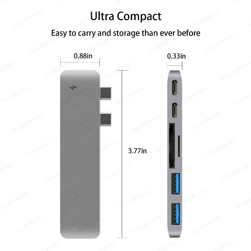 Type C Hub to Card Reader USB C Hub 3.0 Adapter Combo With SD Slot For for 13