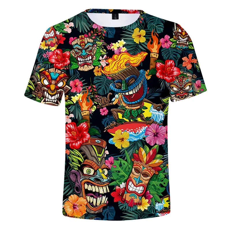 

Boys Girls Hawaiian Style T Shirt Mens Tees Tops Costumes Summer Mens T-shirts Clothing Mens Shirt Cartoon Casual T Shirts