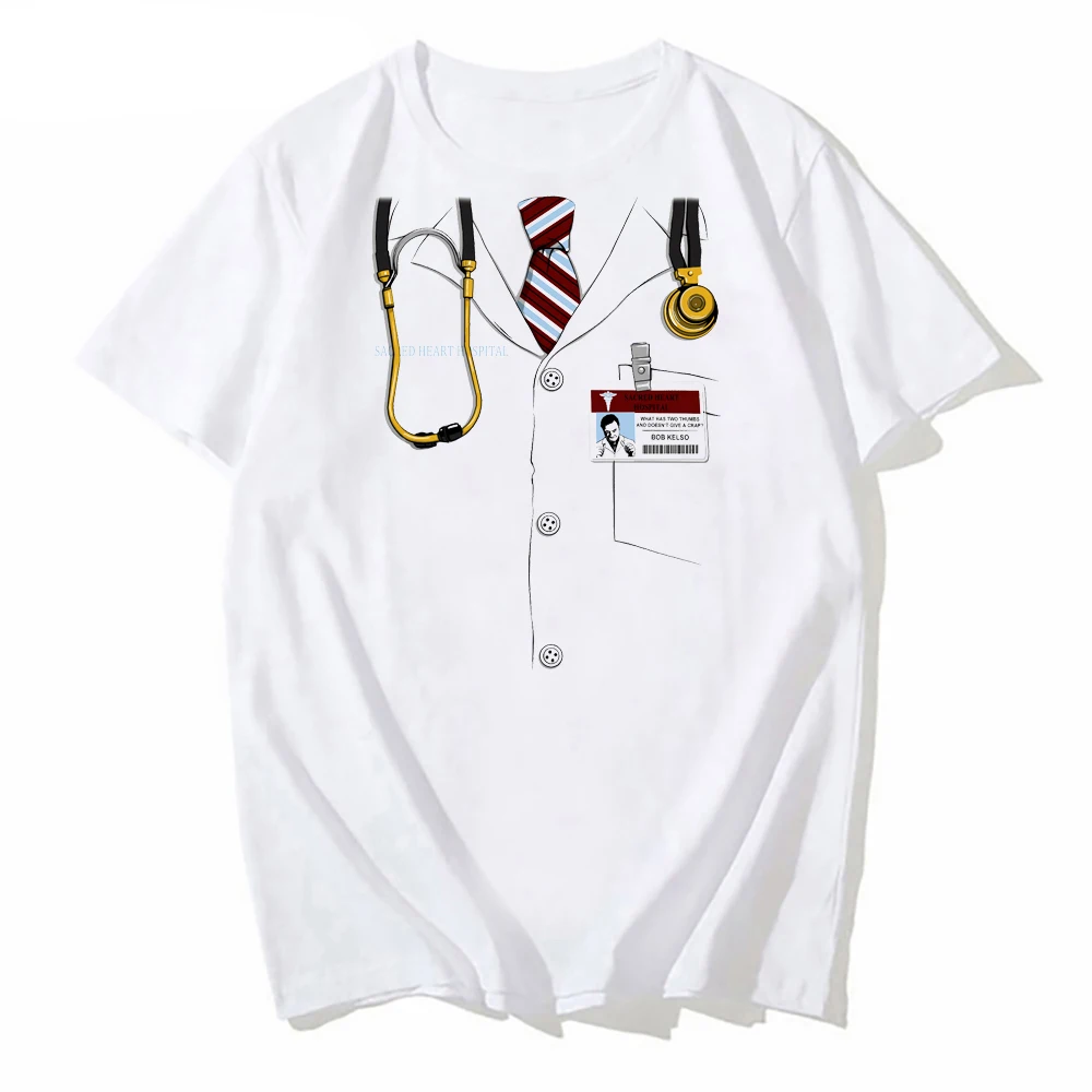 Funny Doctor men T-Shirts Novelty Design Short Sleeve Kelso TEE Printed Casual Streetwear T-Shirt Tops