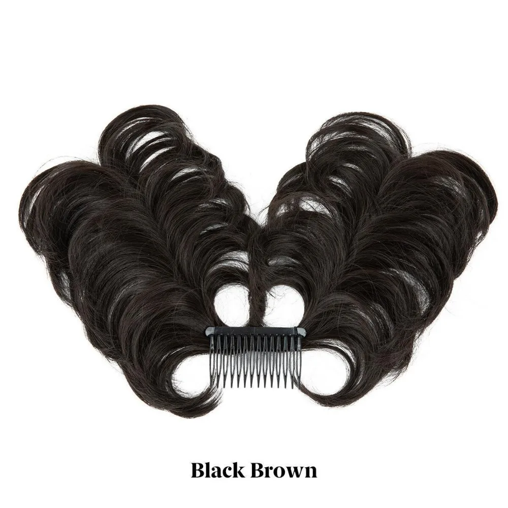 Short Length Clip in Hair Bun Lightweight Adjustable Styles Hairpiece for Women Easy To Use Natural False Hairpieces