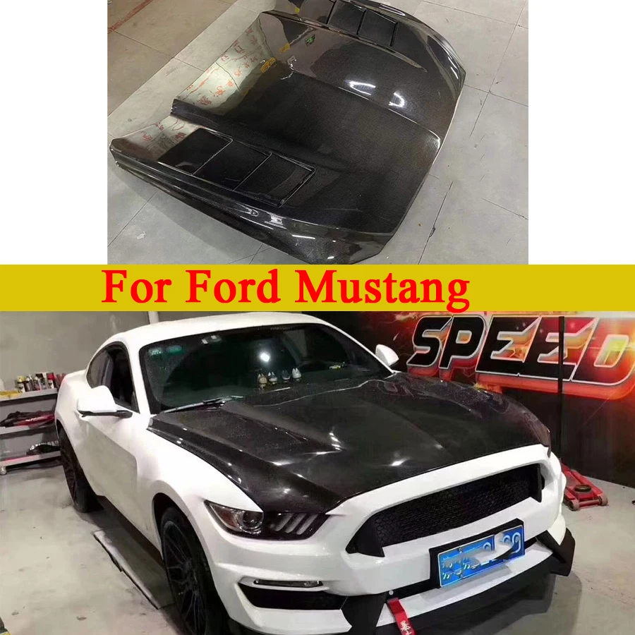 

Чехол для капота автомобиля Ford Mustang 2015-2017, из углеродного волокна