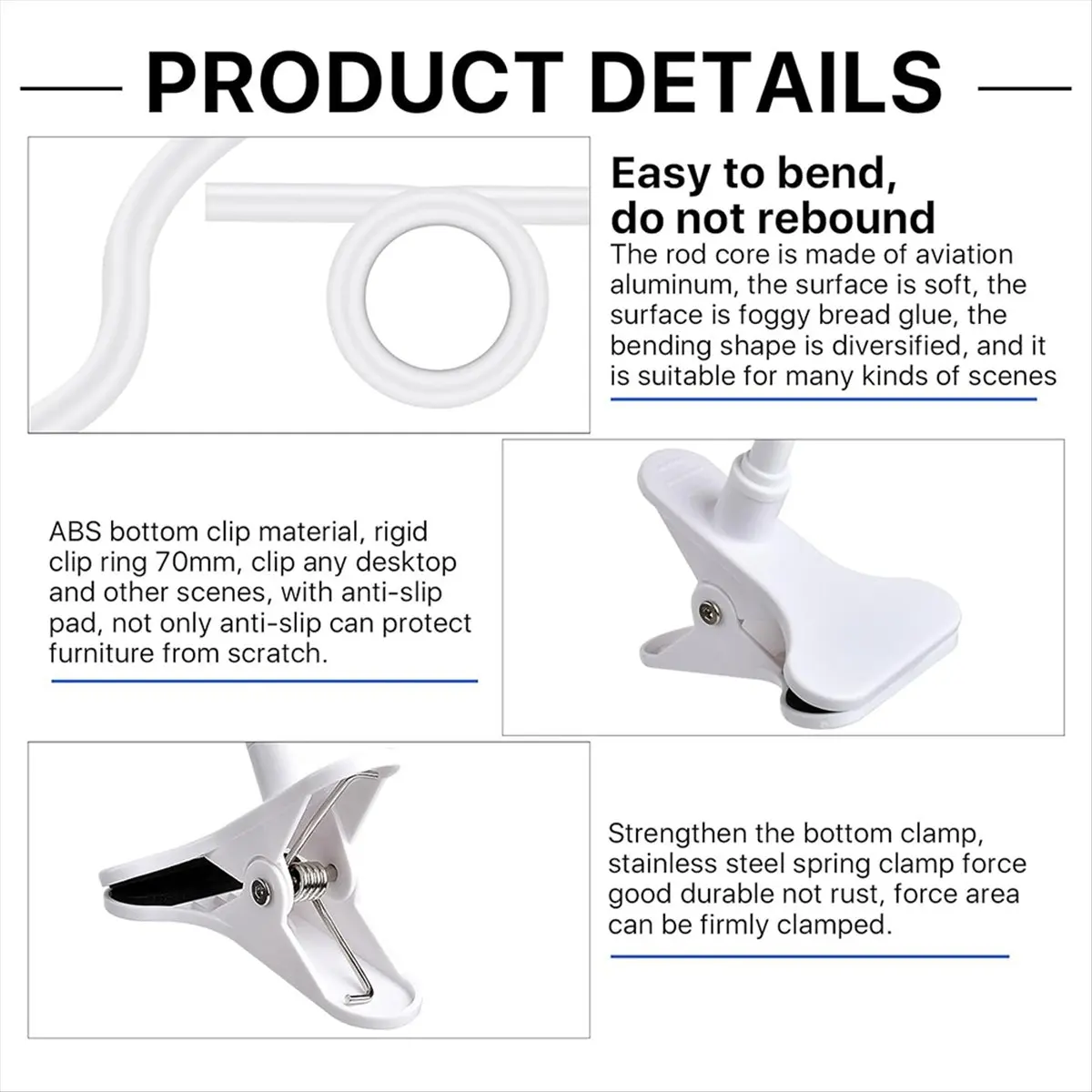 A013 Protable Flexible Camera Clamp Mount Baby Monitor Camera Holder Stand Webcam Monitor Punch-Free Bendable Bracket Base