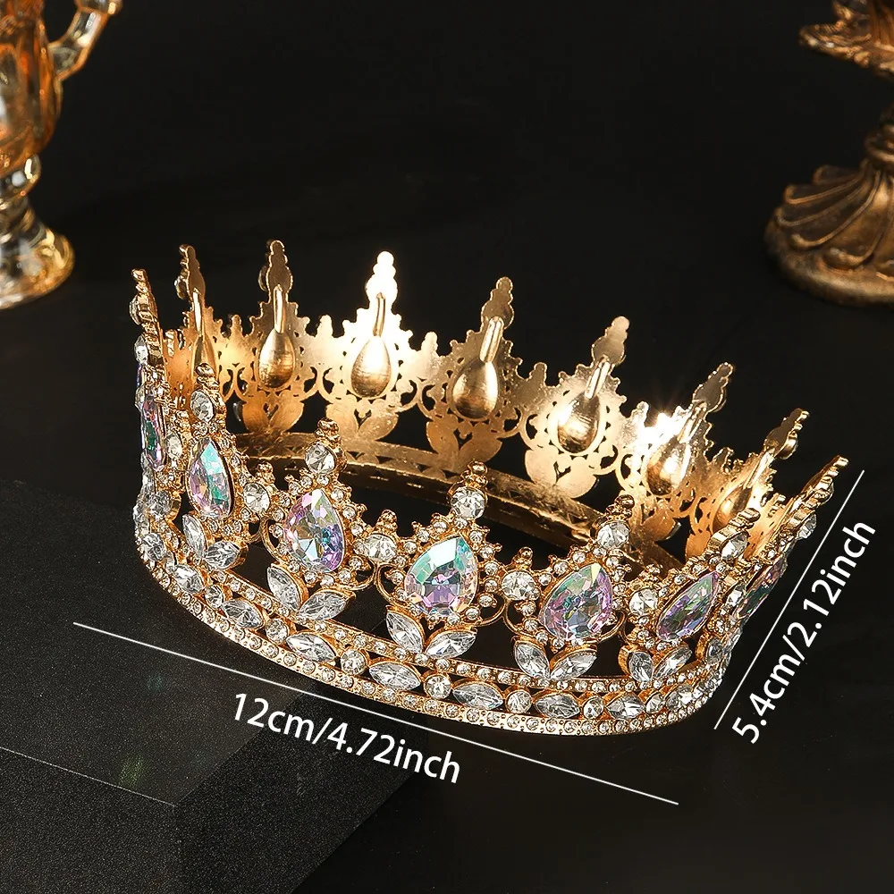 Luxuriöse Diamant-Kristall-Brautkrone für Geburtstag und Hochzeit, Exquisite Elegante Damen-Dekorationskrone, Kopfschmuck, Tortendekoration – Detail 19