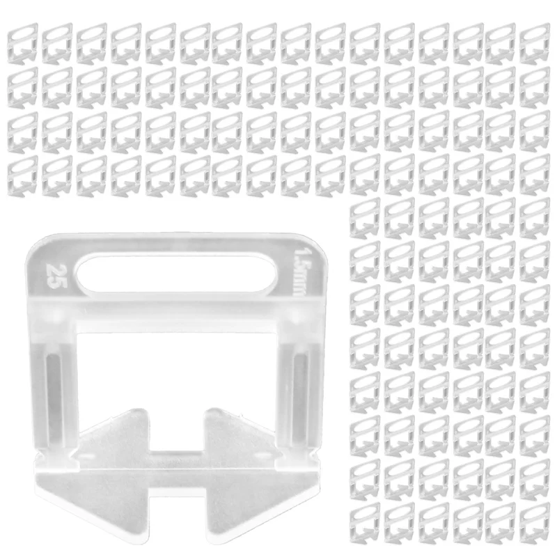 900PCS 1.5Mm Wall Floor Tile Leveling System Clips Spacers Straps Kit Set For Tile Laying Construction Tools-AA26