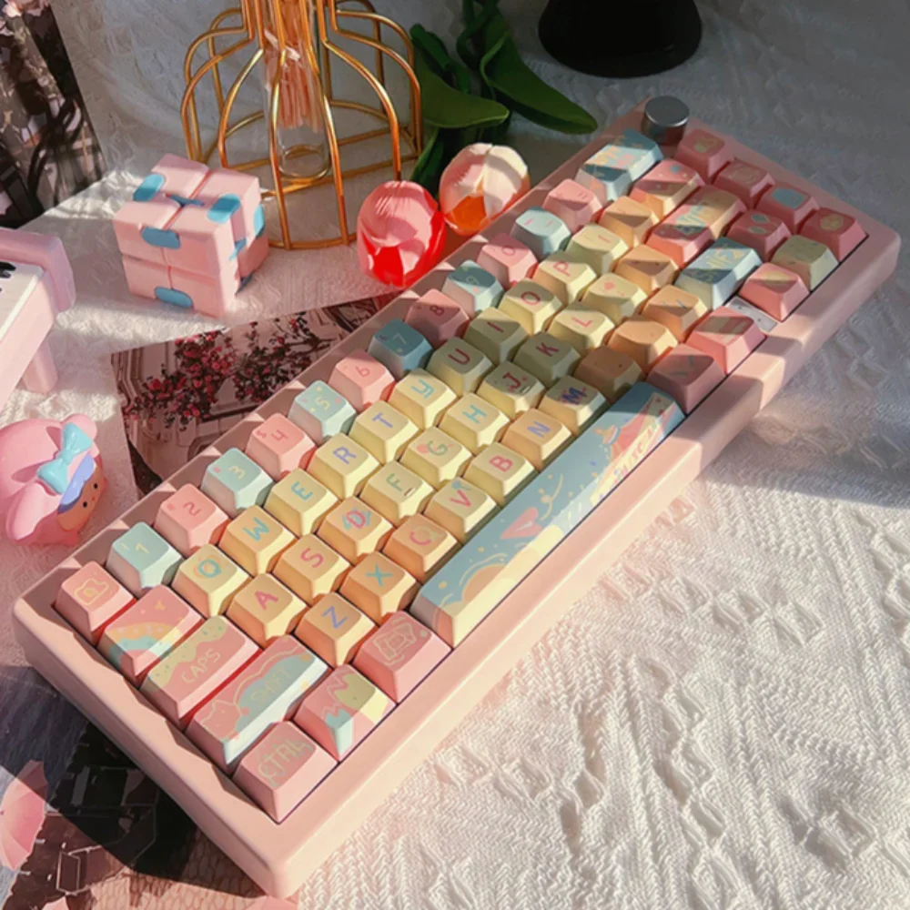 

Mechanical Keyboard, Cherry Keycap Set PBT, Personalized, Cute, Girl, Anime 139 Keys Large Complete Set