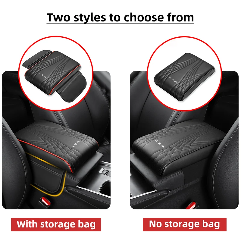 Car Armrest Box Height Pad with Storage Bag Sponge Height Pad For Greatwall Wey Tank 300 protein Coffee 01VV567 P8 Armrest Mat