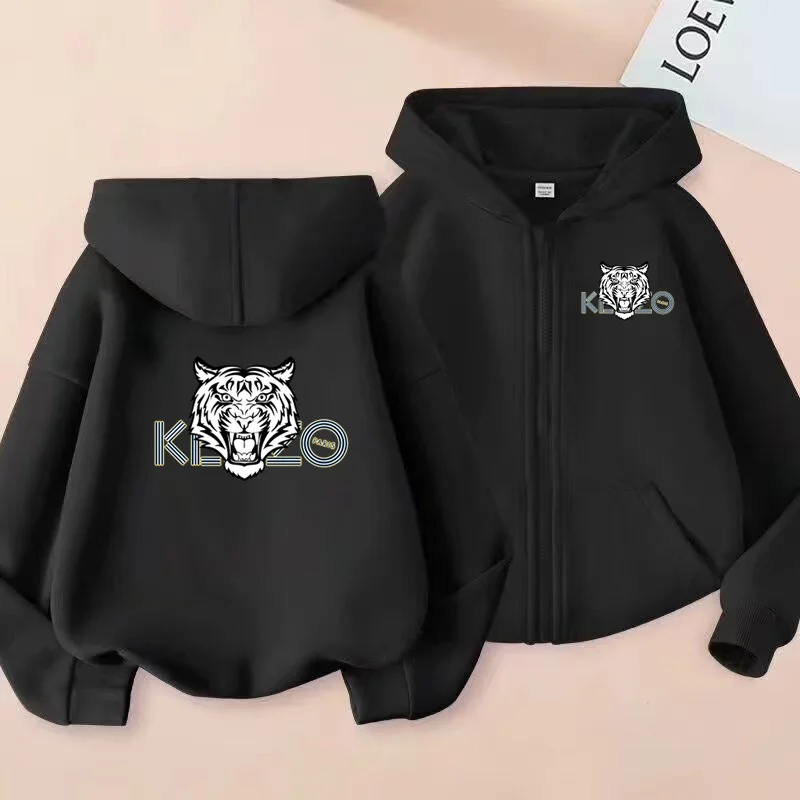 

Children's Trendy Cute Tiger Hoodie Zipper Style Coat Sweatshirt Boys Girls 3-12Yrs Gift Long Sleeve Top Casual Charming Clothes