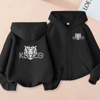 Children's Trendy Cute Tiger Hoodie Zipper Style Coat Sweatshirt Boys Girls 3-12Yrs Gift Long Sleeve Top Casual Charming Clothes