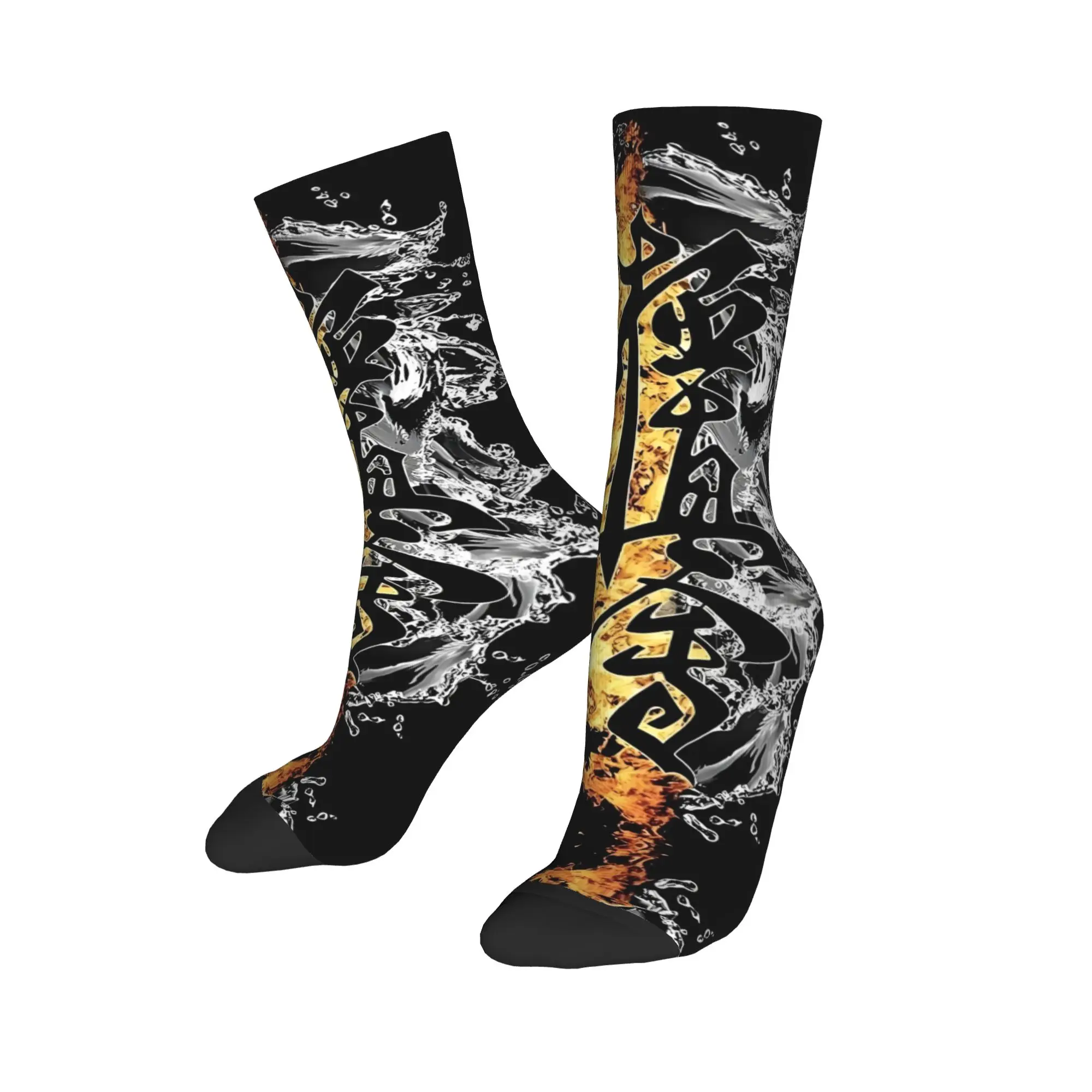 

Носки с кавайным принтом K-Kyokushins K-Kaikans для женщин и мужчин, эластичные летние, осенне-зимние японские носки с логотипом Kanji Taijutsu