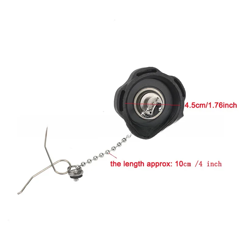 Boat Tank Cover 42mm Fuel Cap 42mm Thread Anti-drop Chain ABS Plastic Superior Sealing Gasket High Performance Outboard Cap