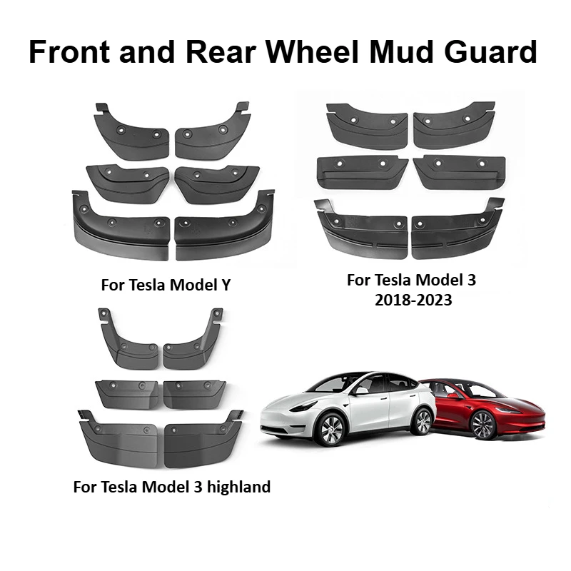 

Крыло для Tesla Model Y/3/3 + Highland 2025, скрытый специальный брызговик, переднее и заднее колесо, песочный щиток, аксессуары для модификации