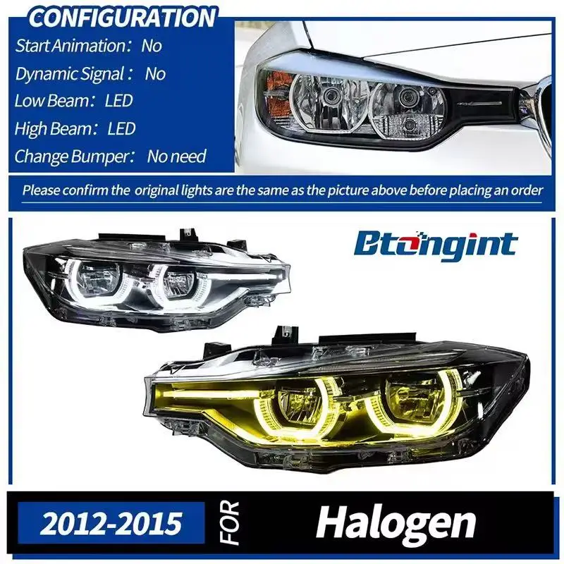 Illumination System Automotive Headlights Suitable for 12-15 Model BMW 3 Series F30 Two-tone Spoon-shaped Headlights
