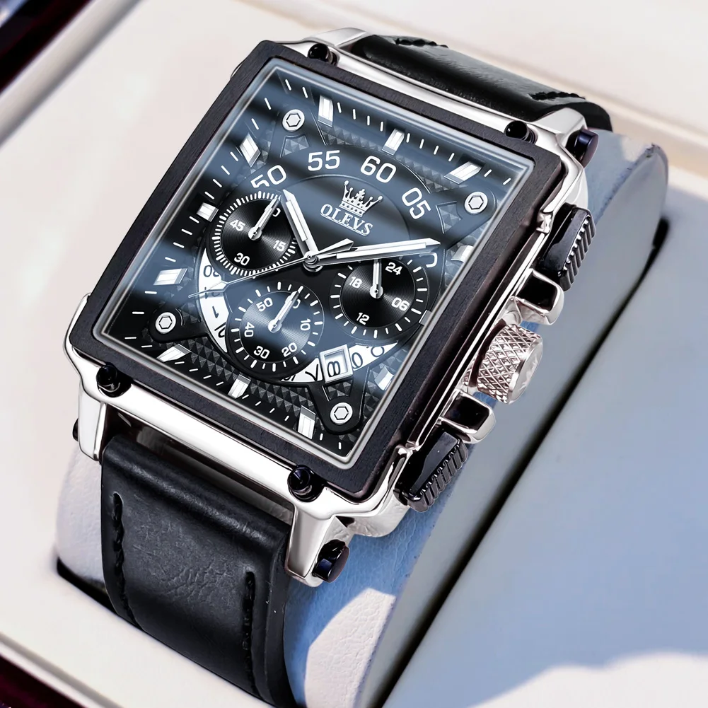 Men's Luxury Quartz Watch, Waterproof Leather Strap