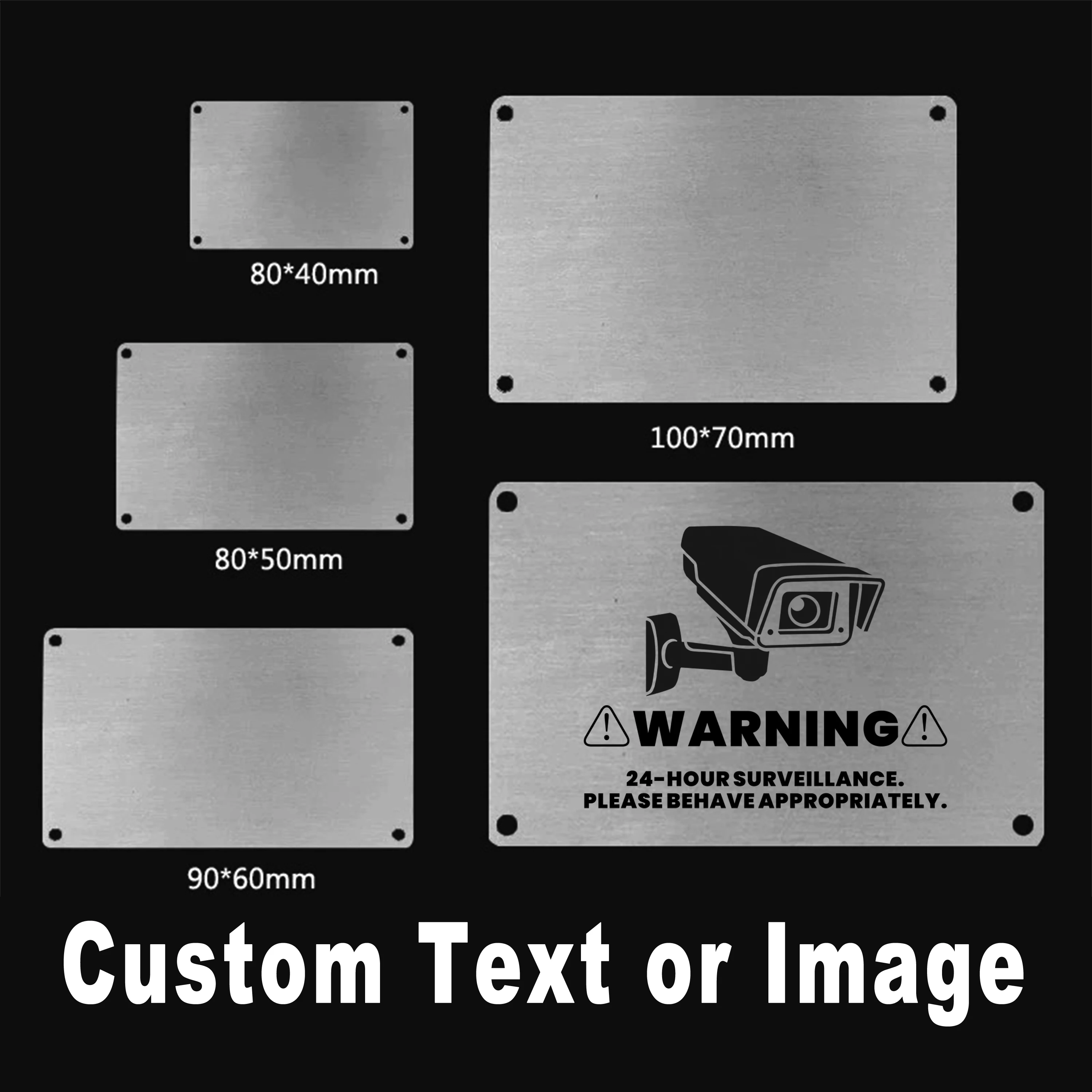 Stainless Steel Mailbox Nameplate with Holes, Personalize Door Plate, Tombstone Plaques, Machine Tool Label