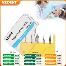 AZDENT Dental Diamond Burs Orthodontic Interproximal Enamel Reduction Set Cutting Grinding Polishing for High Speed Hanpiece