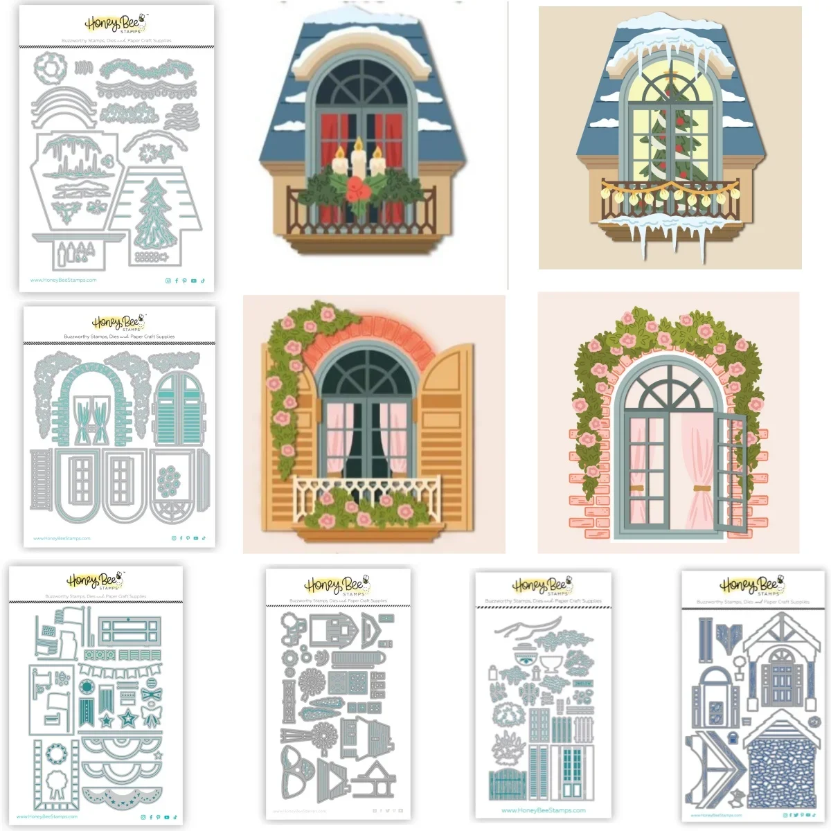 2024 New Christmas House Window Collection Cutting Dies For DIY Decorating Scrapbook Paper Card Album Embossing Craft Die