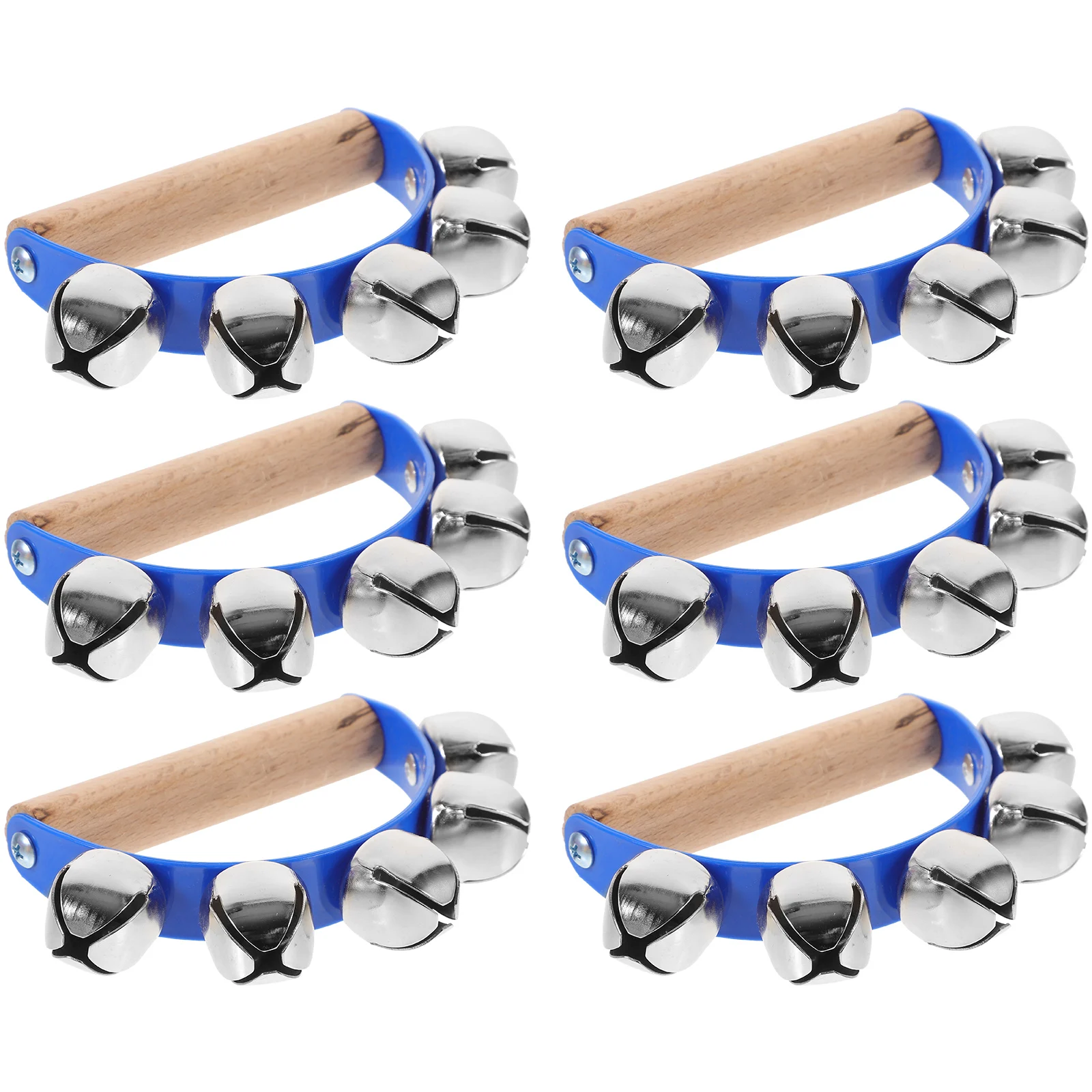 6 ชิ้น Hand Bells เครื่องดนตรีกลองแบบพกพาเด็กผู้ใหญ่ของเล่น Bells มือสั่นเครื่องดนตรี