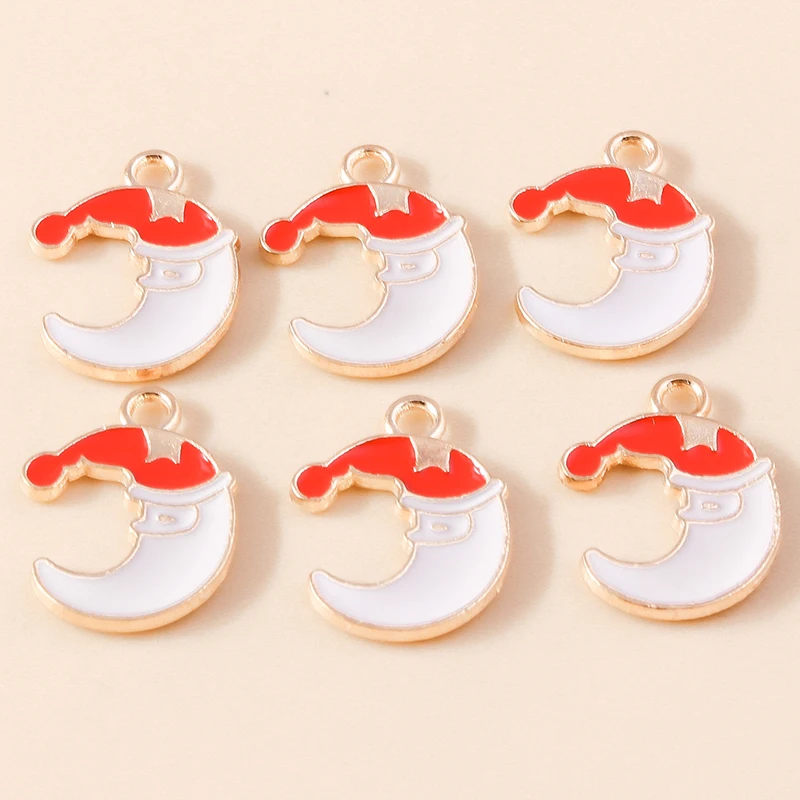 20 Stück Mix süße Emaille Weihnachten Schneemann Baum Hirsch Weihnachtsmann Charms Anhänger für Schmuckherstellung Halsketten Ohrringe DIY Geschenke – Detail 12