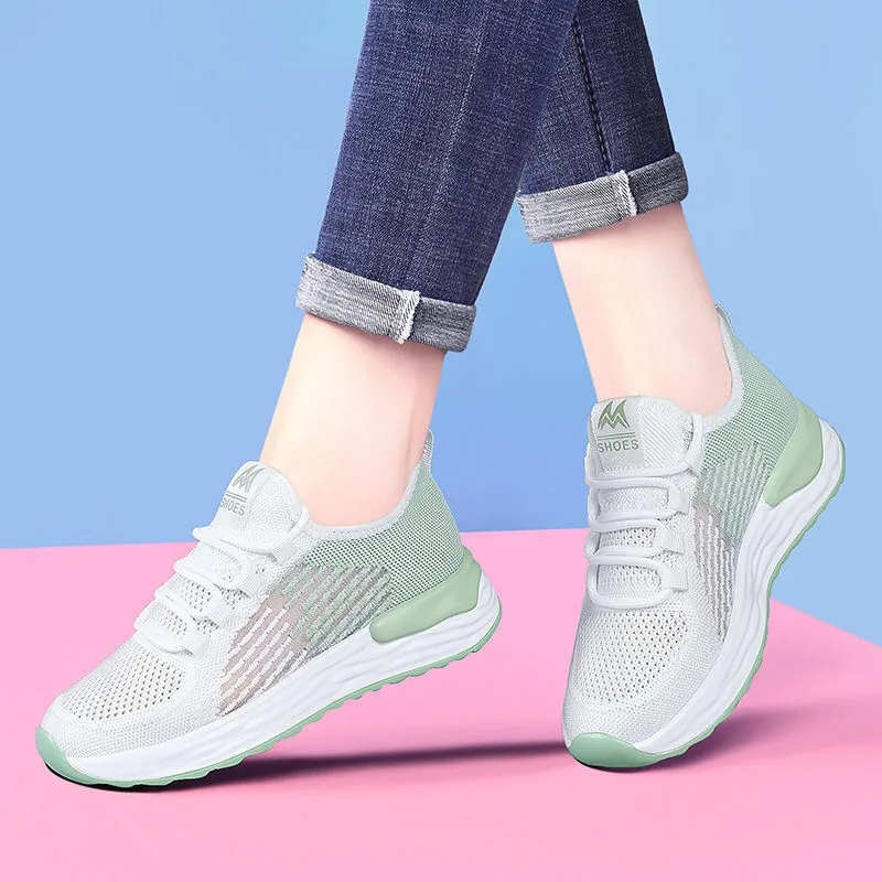 

Tenis Feminino 2022 Fashion Women Shoes Walking Ladies Flat Women's Sneakers Chunky Sneakers Lace Up Tennis Female Shoes Woman