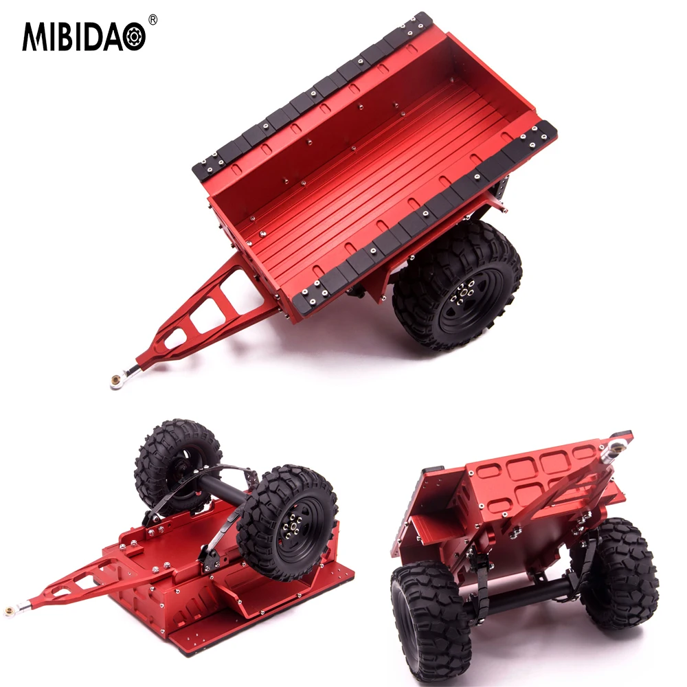 

MIBIDAO Metal Leaf Spring Trailer Car for 1/10 RC Crawler Car Axial SCX10 90046 TRX4 TRX6 Redcat DIY Upgrade Parts