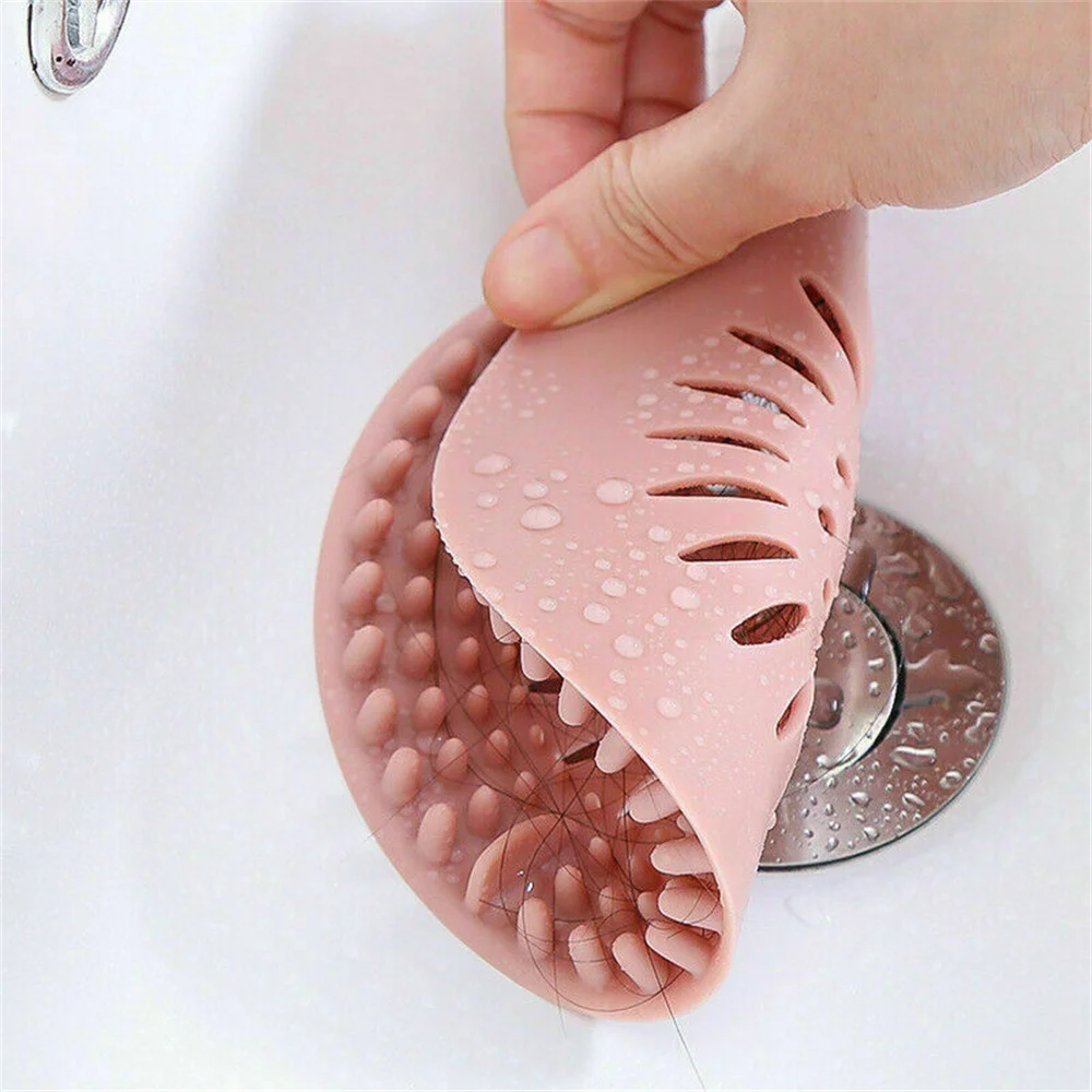 Round Silicone Drain Hair Catcher Kitchen Sink Strainer Bathroom Shower Bath Stopper Drain Cover Hair Trap Filter for Kitchen