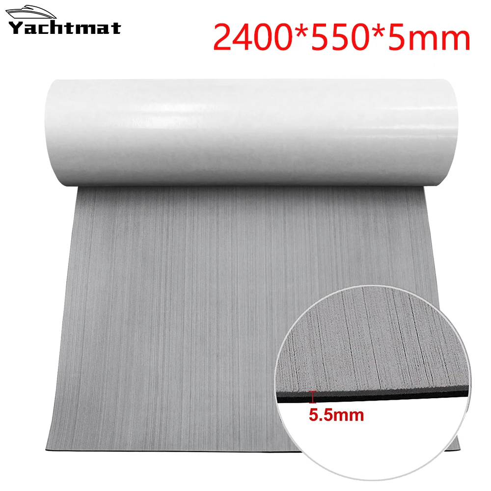 2400*550*6mm Traction Mat Non-Slip Eva Foam Mat Teak Decking Sheet Trimmable For JET SKI Self Adhesive Boat Accessories