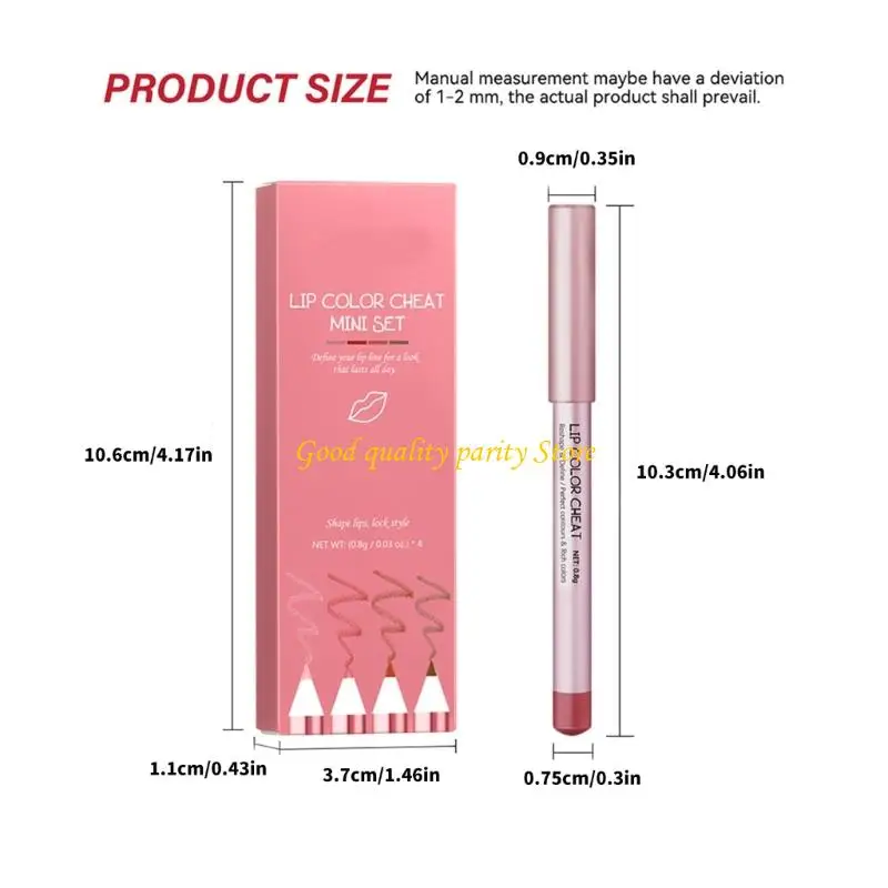 M4YA 4 pezzi Liner Liner Pastes Matte Lip Lipstick Liner Pencil Set Waterproof Lipstick Makeup Forniture per donne e ragazze