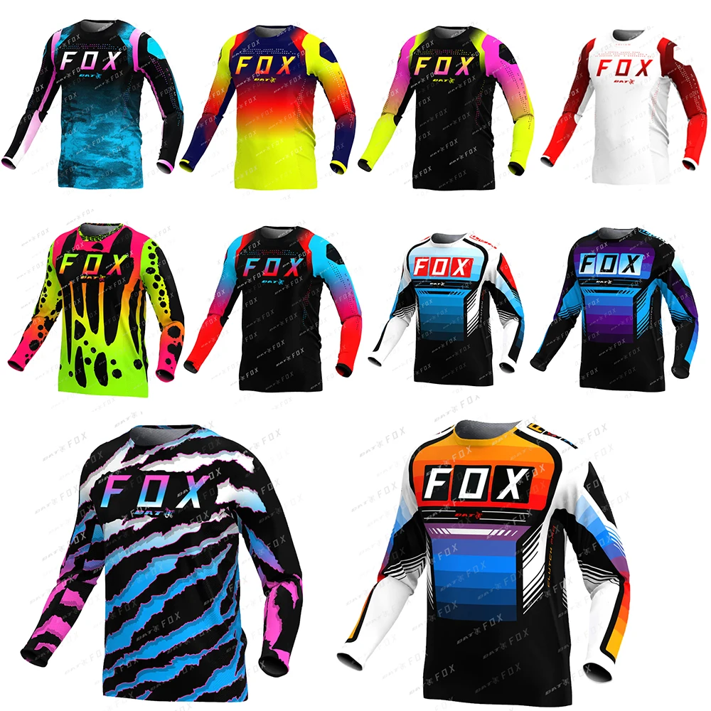 

BAT FOX MTB Jersey Downhill Jersey Enduro Offroad DH Cycling Jersey Long Sleeve Mountain Bike T-Shirt Maillot Ciclismo Hombre