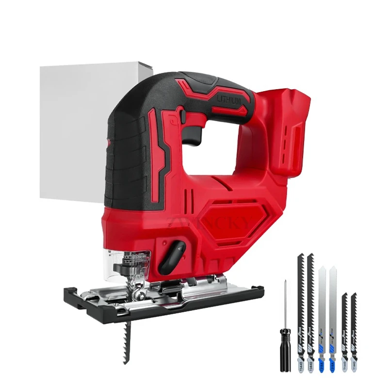 

Jigsaw for Milwaukee 18V Battery Cordless Jig Saw Brushless Motor Variable Speed Bevel Angle (0°-45°) LED Light for Curve/Circle