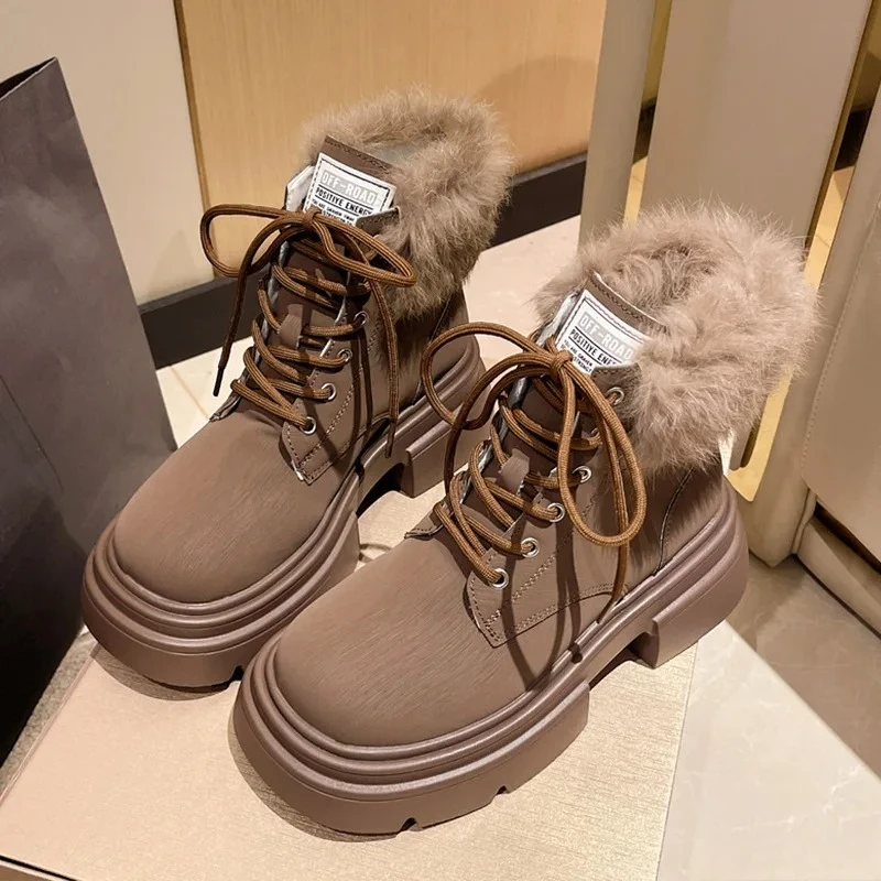 الشتاء المرأة الدافئة أفخم الثلوج الأحذية عالية الجودة الباردة برهان أحذية غير رسمية عالية الجودة الاتجاه بولي Leather جلد النساء حذاء من الجلد بوتاس Mujer #2