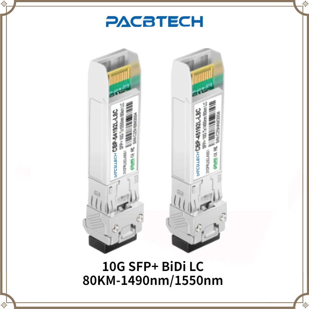 10G BIDI Optical Fiber Transcevier 80KM LC SM WDM 1490nm/1550nm SFP+ BIDI Module Compatible with Cisco Switch