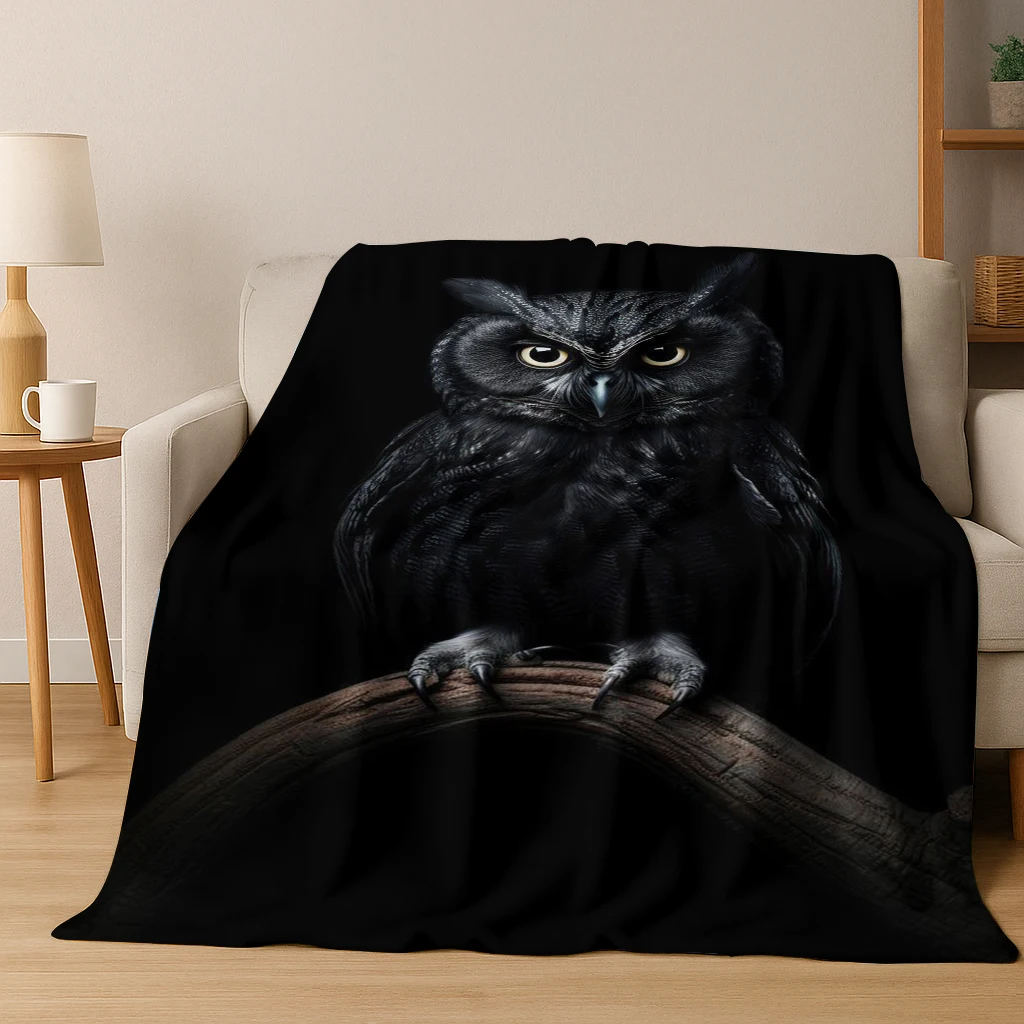 3D-Cartoon-Niedliche Eule, Tiere, Blume, Flanelldecke, weiche warme Decke für Schlafzimmer, Wohnzimmer, Bett, Reisen, Camping, Picknick, Geschenk