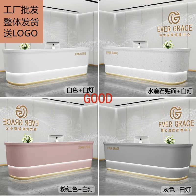 

Beauty salon checkout page Simple modern commercial paint company front desk