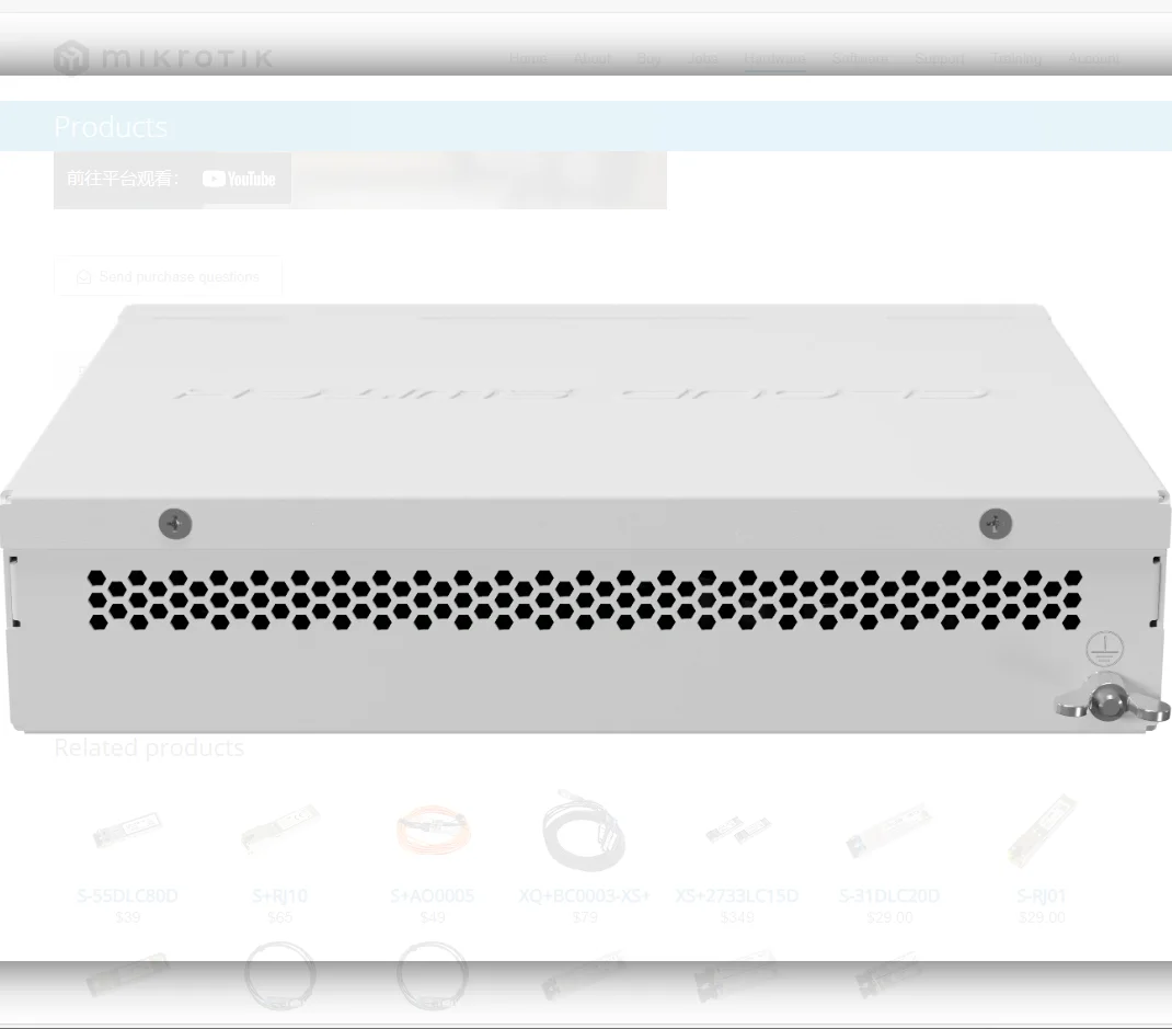 Mikrotik CSS610-8G-2S+IN Network Switch Eight 1G Ethernet Ports And Two 10G Fiber Connectivity Switch