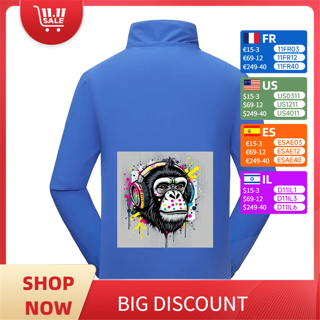 

Customized Music Ape Jacket, Unisex, Customizable Jacket, Windproof Jacket, Customizable Clothing