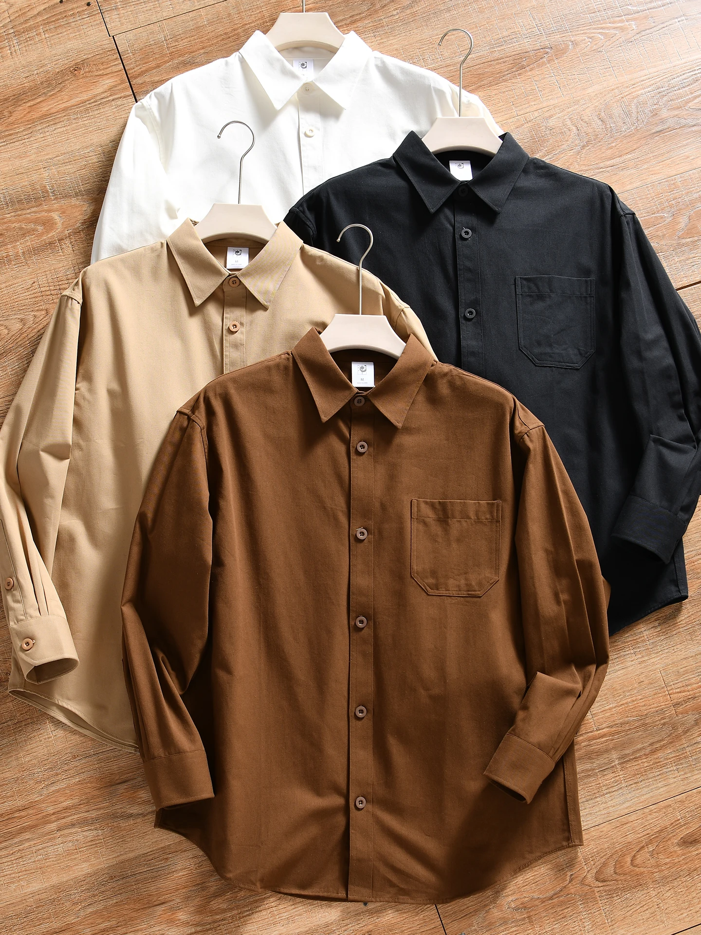 Men's Casual Cotton Long Sleeve Shirt Jacket Autumn Season Loose Fit Versatile Washed Style Youth Trend Breathable Comfortable