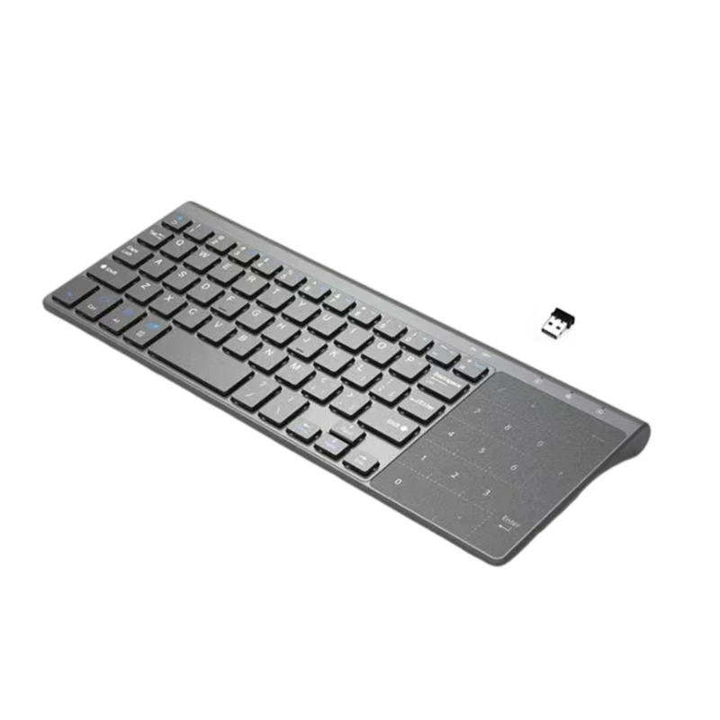 

2,4G Bluetooth-совместимая клавиатура с сенсорной панелью Портативная компьютерная клавиатура с трекпадом Беспроводная клавиатура для ноутбука