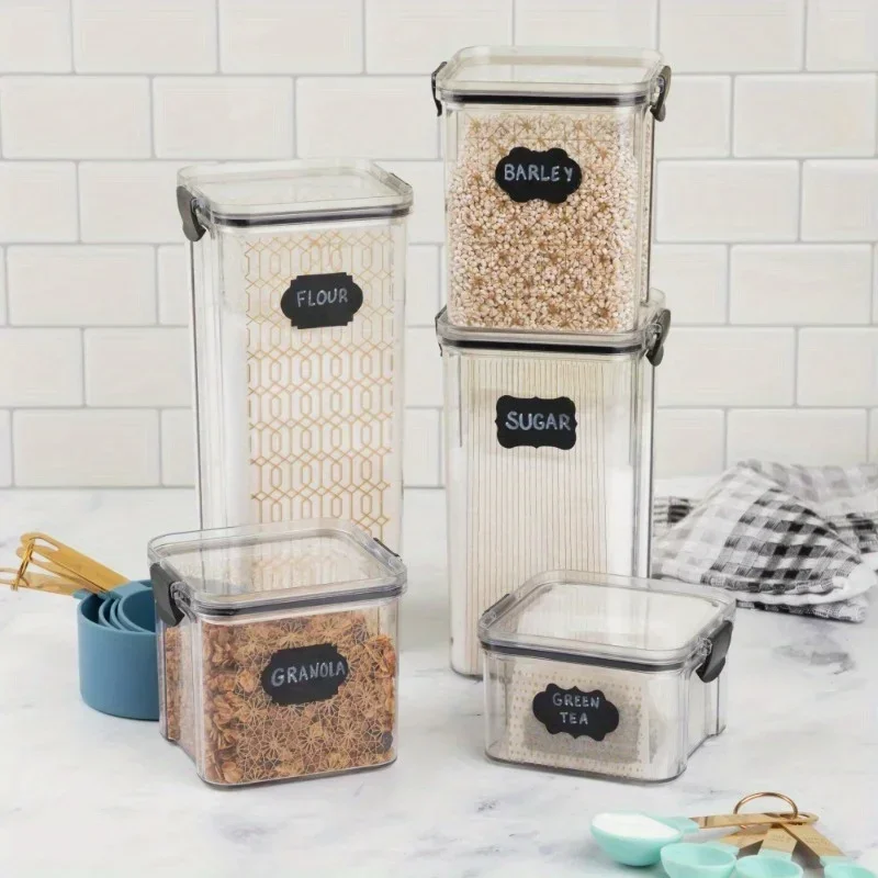 حاويات تخزين الطعام المفاجئة، مجموعة من 5 قطع، ذهبي، مصنوعة من مواد آمنة للطعام، قابلة للتجميد، مختومة #4