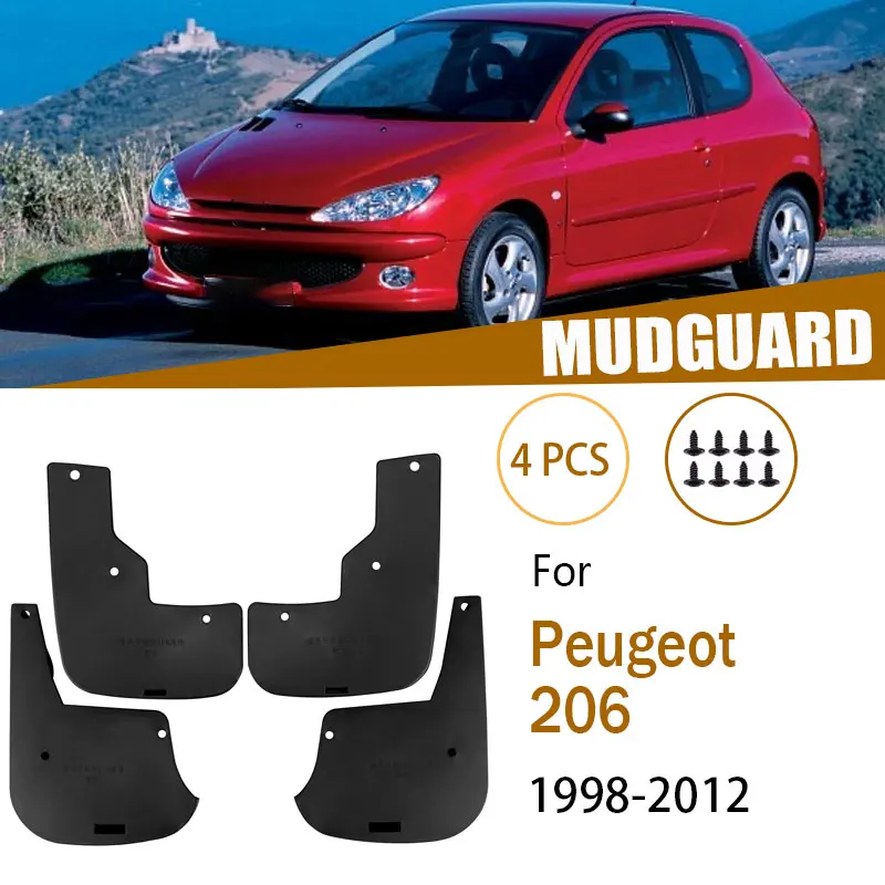 

Для Peugeot 206 Hatchback 1998-2012 1999 2000 2001 брызговики крышка часть брызгозащищенные аксессуары для брызговиков детали колес
