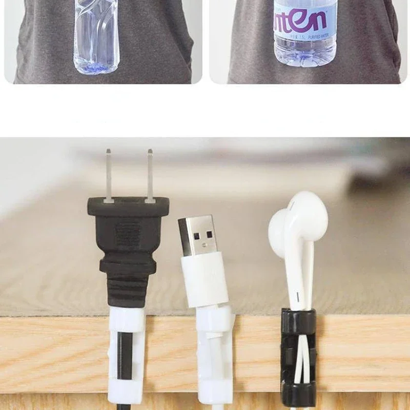 Organizador de Cables de 20 piezas, Clips autoadhesivos, soporte para cables, carga USB, gestión de cables, bobinadora
