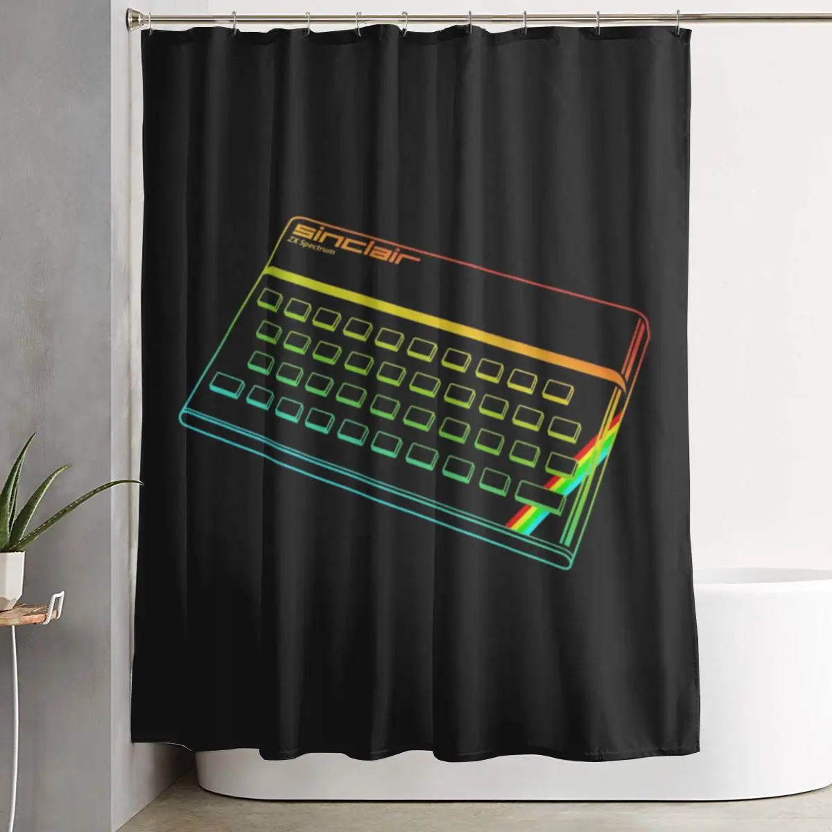 

Занавеска для душа ZX Spectrum, полиэстеровая, водонепроницаемая, для ванной комнаты, с крючками