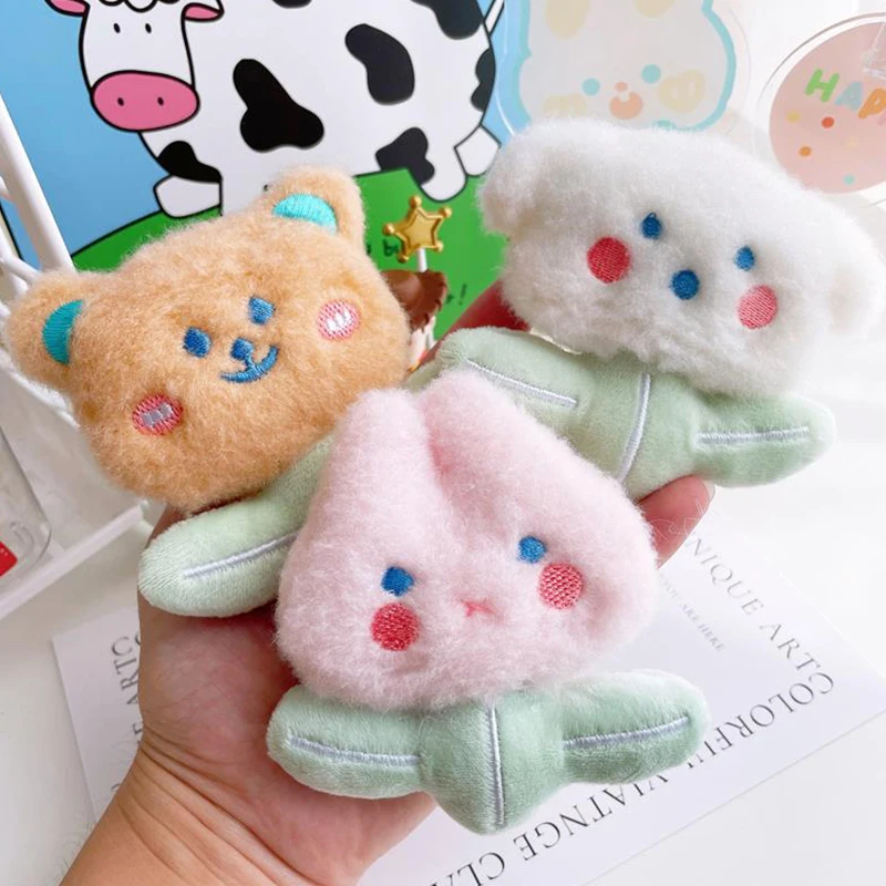 Cartoon Plush Flower Bear Keychain Pendant Cute Stuffed Doll Toy Key Chain Bag Fashion Decorations Couple Friends Creative Gifts